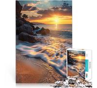 Puzzle 1000 pièces pour Adolescents Rayons dorés sur Les rivages Assemblage du modèle est idéal comme Cadeau pour Toute la Famille 52x38cm