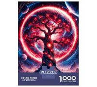 Puzzle 1000 Pièces pour Adolescents Red Fantasy Space Tree Puzzle pour Adultes, Jouet, Décoration Murale, Cadeaux pour Femmes, Anniversaire Et Cadeaux Uniques 52x38cm/1000pcs