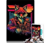 Puzzle 1000 pièces pour Adolescents Red Fox Gangster Poster 1000 pièces pour Adolescents avec Affiche et fiche de Questions-réponses pour Les 14 Ans et Plus 26x38cm