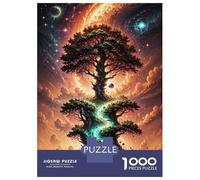 Puzzle 1000 Pièces pour Adolescents Red Space Tree Puzzle pour Adultes Jeux De Famille Cadeau d'anniversaire Stimule Le Cerveau 52x38cm/1000pcs
