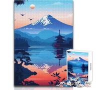 Puzzle 1000 pièces pour Adolescents - Reflet du Mont Fuji et de la pagode - Idéal pour des soirées détente - Ajustement Parfait - Découpe précise - Dimensions:50x75cm
