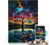 Puzzle 1000 pièces pour Adolescents Reflet d'un Arbre dans la Galaxie Jeu Stimulant est idéal comme Cadeau pour Toute la Famille 52x38cm