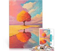 Puzzle 1000 pièces pour Adolescents Reflet d'un Arbre d'automne Jeux éducatifs Décoration d'intérieur Bon Cadeau 52x38cm