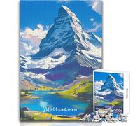 Puzzle 1000 pièces pour Adolescents - Reflets du Cervin - Jeu au Design Magnifique et au défi Stimulant - Anti-Stress - Dimensions 38x26cm