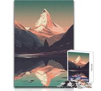 Puzzle 1000 pièces pour Adolescents - Reflets du Cervin - Jeu de Puzzle Unique et Stimulant - Cadeau d'anniversaire - Dimensions:50x75cm