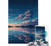 Puzzle 1000 pièces pour Adolescents Reflets sereins d'un lac au crépuscule Stimule Le Cerveau Décoration Murale Jouet Convient aux Personnes de 14 Ans et Plus (38x52cm)