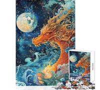 Puzzle 1000 pièces pour Adolescents Regard de Dragons célestes Jeu Pratique pour Toute la Famille Jouet à Monter soi-même Chaque pièce est Unique (50x75cm)