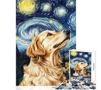 Puzzle 1000 pièces pour Adolescents Regard doré sous Un Ciel étoilé Jeu de Puzzle Relaxant Niveau Difficile Stimulant cérébral (38x52cm)