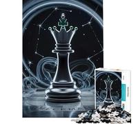 Puzzle 1000 pièces pour Adolescents Reine des échecs avec Constellations et fumée Jeu Relaxant Défi intellectuel Jouet addictif Cadeau Amusant Décoration intérieure (Dimensions 38x52cm)