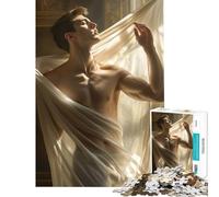 Puzzle 1000 pièces pour Adolescents Renaissance Adonis︰ Jeu Relaxant de lumière et d'ombre défi intellectuel Jouet addictif Cadeau Amusant décoration intérieure (Dimensions 38x52cm)