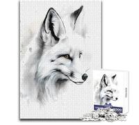 Puzzle 1000 pièces pour Adolescents - Renard Arctique Aquarelle - Jeu intellectuel - Idéal pour se détendre à la Maison - Cadeau de Noël Secret - Dimensions : 50x75cm
