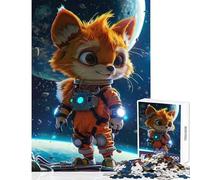 Puzzle 1000 pièces pour Adolescents Renard Astronaute confiant Jeu Anti-Stress Idée Cadeau Jeu Pratique Chaque pièce est Unique Dimensions 50x75cm