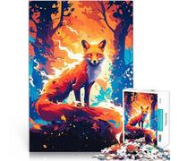 Puzzle 1000 pièces pour Adolescents Renard dans la forêt Jeux éducatifs Décoration d'intérieur Super Cadeau 75x50cm