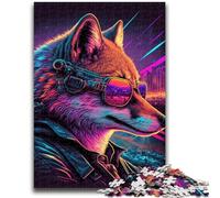 Puzzle 1000 pièces pour Adolescents Renard Néon Un défi à compléter, mais Amusant et Humoristique ! Cadeau d'anniversaire, Cadeaux, décoration Murale 38x26cm