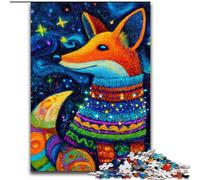 Puzzle 1000 pièces pour Adolescents : Renard Portant Un Foulard, défi d'intelligence cérébrale, Jouets addictifs, Cadeau d'anniversaire, décoration Murale 50x75cm