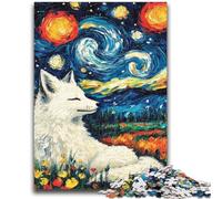 Puzzle 1000 pièces pour Adolescents, Renard sous Le Ciel Nocturne, Jeux éducatifs, décoration d'intérieur, Cadeau d'anniversaire, Art Mural (50x75cm)