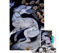 Puzzle 1000 pièces pour Adolescents Renard surréaliste avec Fleurs et colibris Activités Amusantes à la Maison améliore la mémoire Jeu Pratique Convient aux 14 Ans et Plus (38x52cm)