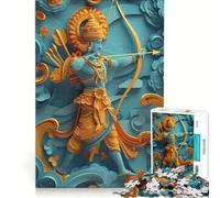 Puzzle 1000 pièces pour Adolescents représentant Le Dieu Hindou Rama Jouet Anti-Stress pour s'amuser en Famille Cadeau pour Les Amis et la Famille 38x26cm