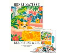 Puzzle 1000 pièces pour Adolescents Reproduction d'art d'Henri Matisse représentant Un Chien dans Une Baignoire Puzzle de 1000 pièces décoration intérieure Jouet découpe de précision Cadeau