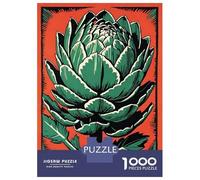 Puzzle 1000 Pièces pour Adolescents Retro Linocut Artichoke Puzzle Adulte - Jeu De Construction - Difficile - Cadeau Unique pour Anniversaire Et Noël 38x26cm/1000pcs