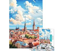 Puzzle 1000 pièces pour Adolescents Riga Peinture à l'huile Jouets Jeux éducatifs Jeu Impossible Défi Difficile Cadeau d'anniversaire (Dimensions 38x52cm)