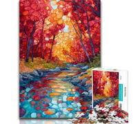 Puzzle 1000 pièces pour Adolescents, rivière d'automne, 1000 pièces pour Adultes, Anti-Stress, défi Difficile, renforce l'amour Entre Couples, 26x38cm