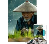 Puzzle 1000 pièces pour Adolescents Rizier sous la Pluie Jeu Relaxant Jouet addictif pour cultiver la Patience Découpe de précision (Dimensions 38x26cm)