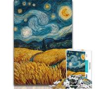 Puzzle 1000 pièces pour Adolescents Rizières sous Le Ciel Nocturne Puzzle 1000 pièces, décoration Murale Artistique et idée Cadeau d'anniversaire pour Amis, Bureau à Domicile (Taille 75x50cm)