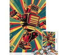 Puzzle 1000 pièces pour Adolescents Robot Danseur rétro décoration Murale Cadeau de Noël Secret Jeu Impossible pour se détendre et se Relaxer Dimensions 38x52cm