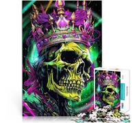Puzzle 1000 pièces pour Adolescents Roi des crânes au néon Réduction du Stress intéressante Car C'est Un pour Toute la Famille 26x38cm