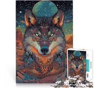 Puzzle 1000 pièces pour Adolescents Roi Loup Sacré Jouets éducatifs d'apprentissage Chaque pièce est Unique - Jeu Familial Stimulant et Amusant 75x50cm