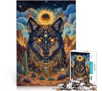 Puzzle 1000 pièces pour Adolescents Roi Loup Sacré Réduction du Stress intéressante avec des pièces de Formes aléatoires entièrement imbriquées 75x50cm