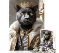 Puzzle 1000 pièces pour Adolescents Roi Panthère Royale Jeu de réflexion Améliore la mémoire Décoration intérieure Jouet Anti-Stress Cadeau (38x52cm)