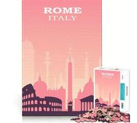 Puzzle 1000 pièces pour Adolescents Rome Fine Cut Art Logic Jeu Amusant Cozy Time Play Décoration Murale de Noël (38x26cm)
