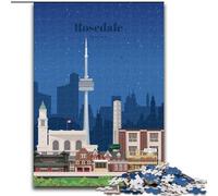 Puzzle 1000 pièces pour Adolescents Rosedale à Toronto Jouet éducatif intellectuel décompressant Cadeaux du Père Noël Secret (38x26cm) 1000 pièces