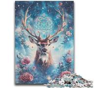 Puzzle 1000 pièces pour Adolescents, Roses et Cerfs, Jouets éducatifs, décoration intérieure Unique et Cadeaux pour Les Enfants de 14 Ans et Plus, 50x75cm