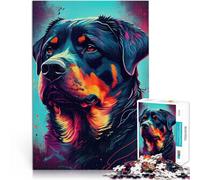 Puzzle 1000 pièces pour Adolescents Rottweiler coloré Jouets éducatifs d'apprentissage Décoration d'intérieur et Cadeaux Uniques 38x26cm