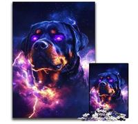 Puzzle 1000 pièces pour Adolescents Rottweiler éclair, Puzzle en Carton, intéressant pour réduire Le Stress, idées Cadeaux pour Les 14 Ans et Plus 26x38cm