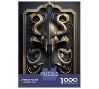 Puzzle 1000 Pièces pour Adolescents Royal Black Gold Kraken Puzzles pour Adolescents, Casse-tête, Jeu D'assemblage De Motifs, Cadeau d'anniversaire Unique 70x50cm/1000pcs