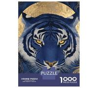 Puzzle 1000 Pièces pour Adolescents Royal Blue Tiger Puzzles pour Adultes - Jeu Manuel - Assemblage De Motifs - Cadeau d'anniversaire Unique 38x26cm/1000pcs