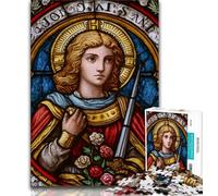 Puzzle 1000 pièces pour Adolescents Saint A Vitrail, entraînez Votre Cerveau et Vos Mains, Cadeaux pour Amis et Famille pour Les 14 Ans 38x26cm