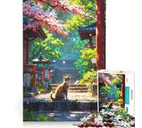 Puzzle 1000 pièces pour Adolescents Saison des cerisiers en Fleurs Jouet à Monter soi-même améliore la mémoire avec des pièces de Formes aléatoires entièrement emboîtables 38x52cm