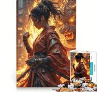 Puzzle 1000 pièces pour Adolescents Samouraï Esprit du Feu, Jouet Anti-Stress, pour s'amuser en Famille, Cadeau pour Les Amis et la Famille 50x75cm