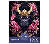 Puzzle 1000 Pièces pour Adolescents Samurai Gorilla Art Print Animal Puzzles pour Adultes, Jeux Amusants, Décoration Murale, Cadeaux Anti-Stress 52x38cm/1000pcs