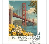 Puzzle 1000 pièces pour Adolescents San Francisco, CA | Décoration parfaite difficile et stimulante avec des pièces de formes aléatoires parfaitement imbriquées 38x52cm