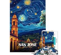 Puzzle 1000 pièces pour Adolescents San José Costa Rica Nuit étoilée Jeux de détente d'analyse et de logique Cadeau d'anniversaire Unique (38x52cm)