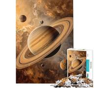 Puzzle 1000 pièces pour Adolescents Saturne dans la dérive Cosmique Stimule Le Cerveau Une œuvre d'art Jeu Amusant Convient aux 14 Ans et Plus (50x75cm)