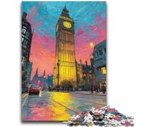 Puzzle 1000 pièces pour Adolescents, scène de Rue de Londres Difficile à réaliser, mais Amusant et Humoristique Cadeau d'anniversaire, Cadeaux, décoration Murale 26x38cm