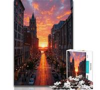 Puzzle 1000 pièces pour Adolescents, scène de Rue Urbaine, Puzzle Adulte, Jeu de Quiz, décoration Murale, Cadeaux d'anniversaire et de Noël Uniques (Taille 38x26cm)