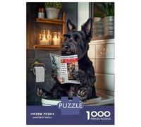 Puzzle 1000 Pièces pour Adolescents Scottish Terrier on The Toilet Puzzles pour Adultes - Jeu Manuel - Assemblage De Motifs - Cadeau d'anniversaire Unique 38x26cm/1000pcs